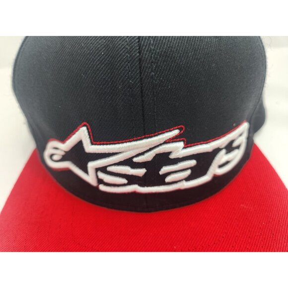 Alpinestars Black & Red Snap Back Hat One Size Fits Most Trucker - Picture 6 of 9